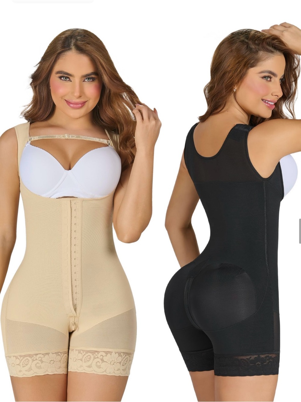 Colombian Everyday Sculpt High-Waist Full Body Shaper - Beige & Black